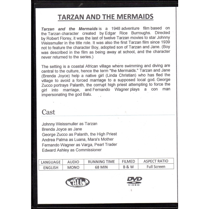 TARZAN AND THE MERMAIDS  - JOHNNY WEISSMULLER NEW ALL REGION DVD