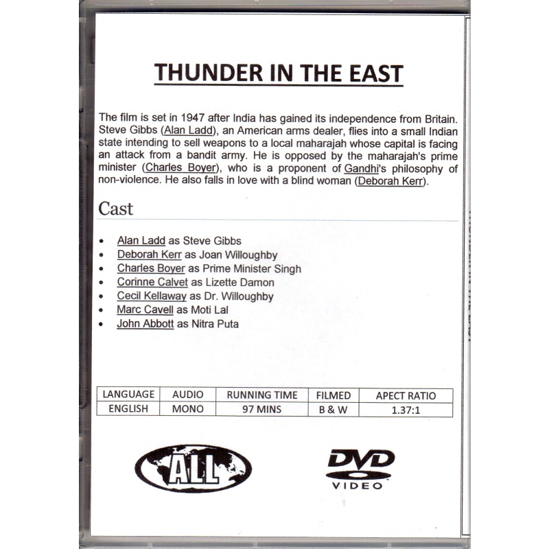 THUNDER IN THE EAST - ALAN LADD ALL REGION DVD
