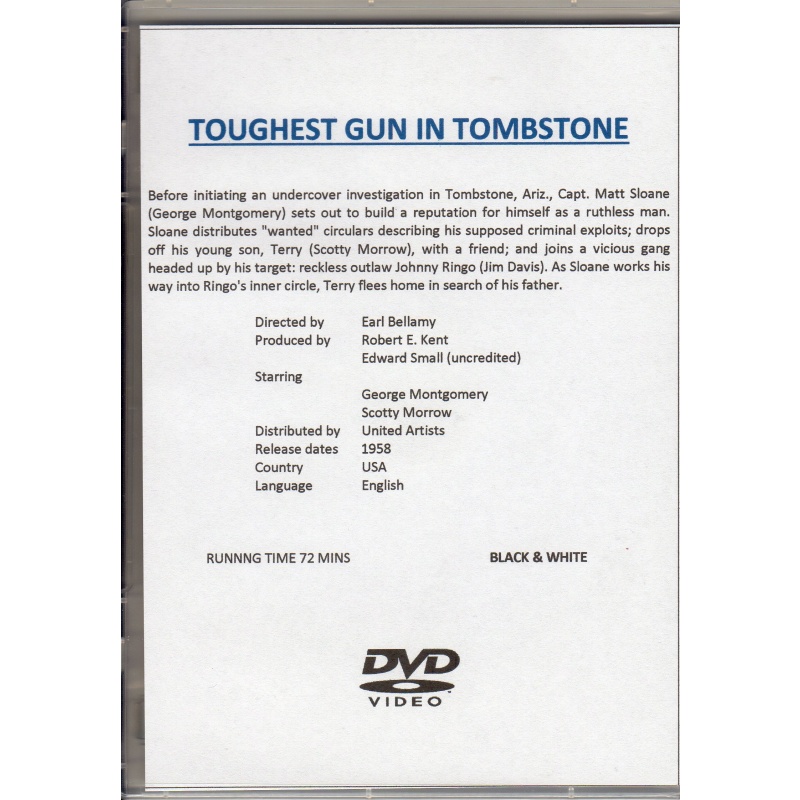 TOUGHEST GUN IN TOMBSTONE - GEORGE MONTGOMERY ALL REGION DVD
