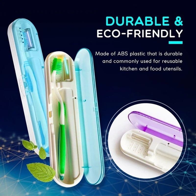 Portable UV Toothbrush Sterilizer Outdoor Travel UV Light Antibacteria Toothpaste Dispenser Toothbrush Holder Disinfection Bo