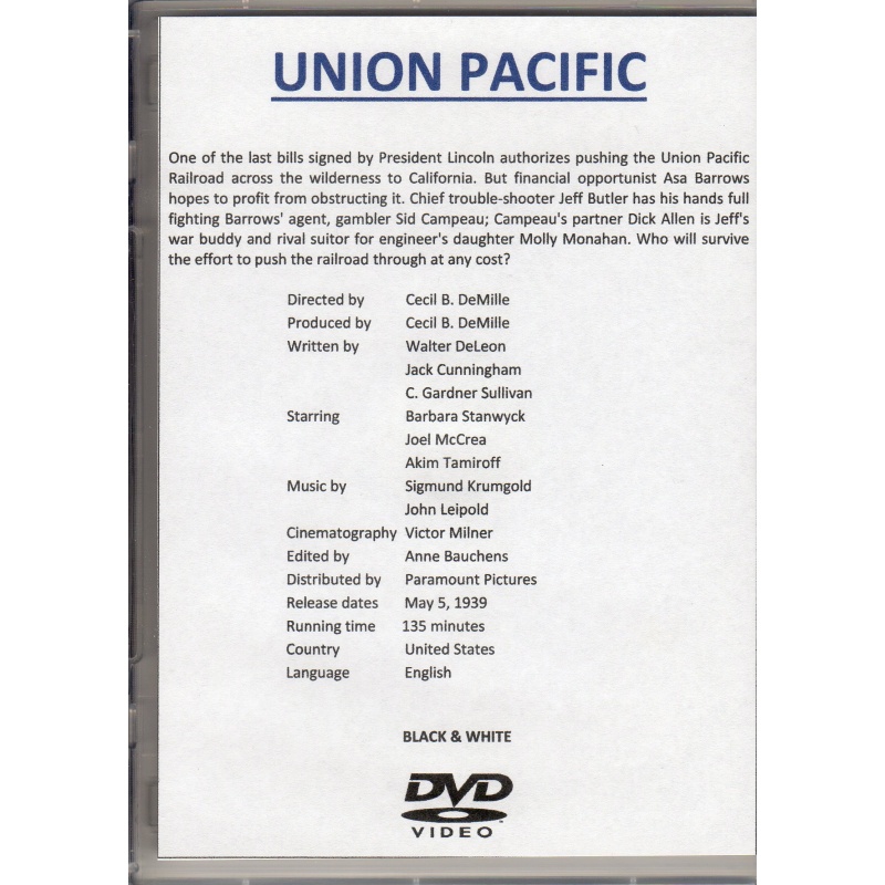UNION PACIFIC - JOEL McCREA & BARBARA STANWYCK  ALL REGION DVD