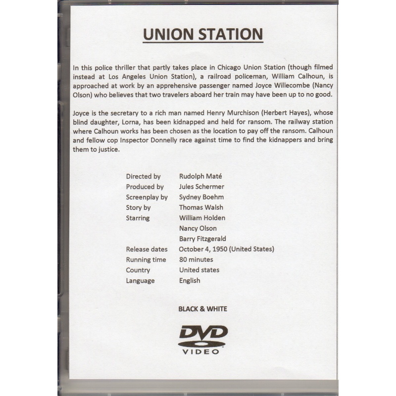 UNION STATION - WILLIAM HOLDEN  ALL REGION DVD