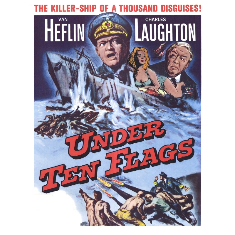 Under Ten Flags (1960) Van Heflin, Charles Laughton, and Mylène Demongeot