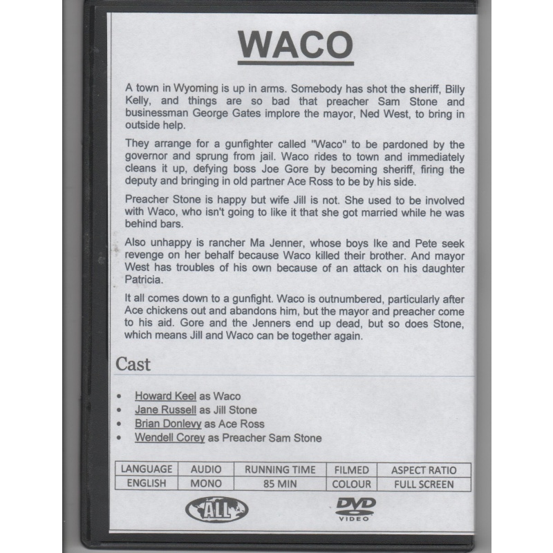 WACO - HOWARD KEEL ALL REGION DVD