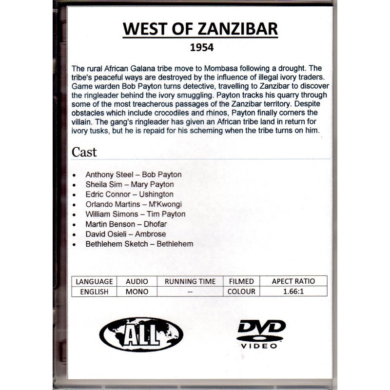 WEST OF ZANZIBAR - ANTHONY STEEL  ALL REGION DVD