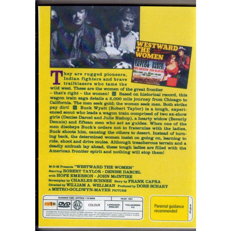 WESTWARD THE WOMEN (COLOURISED MOVIE) - ROBERT TAYLOR  ALL REGION DVD