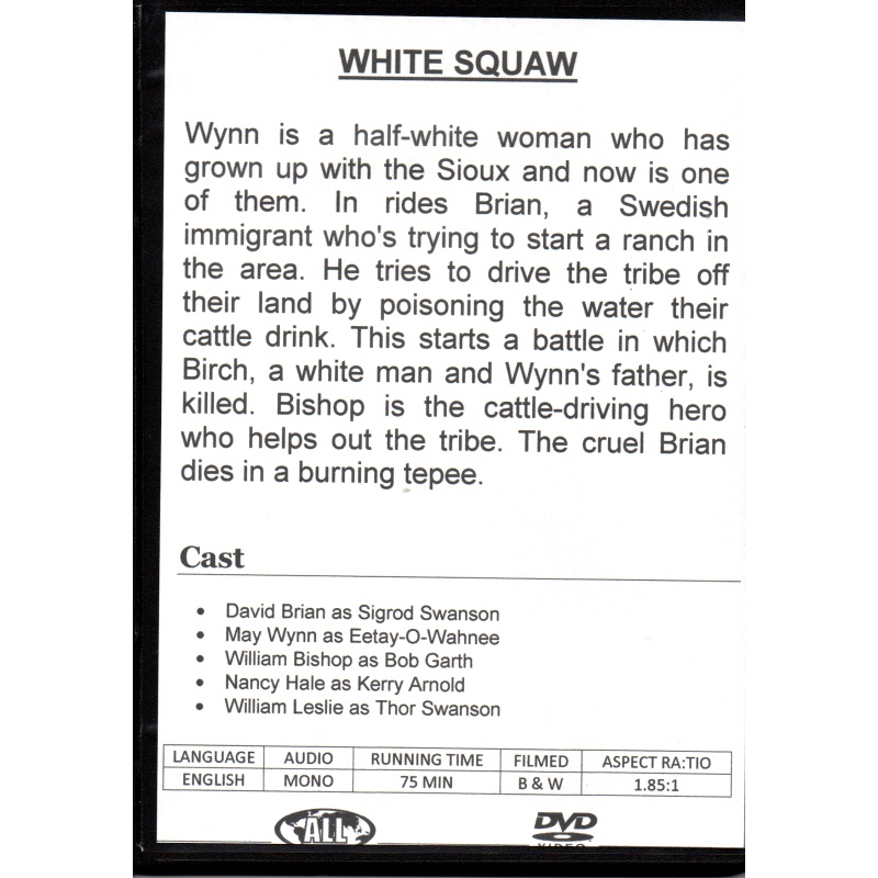 WHITE SQUAW - DAVID BRIAN & MAY WYNN ALL REGION DVD
