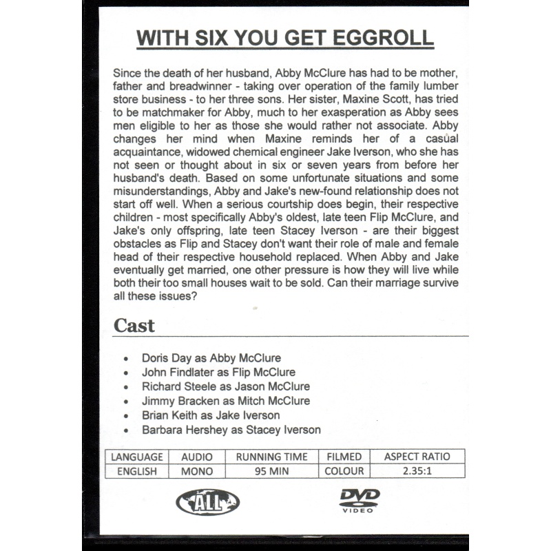 WITH SIX YOU GET EGGROLL - STARRING DORIS DAY AND BRIAN KEITH ALL REGION DVD
