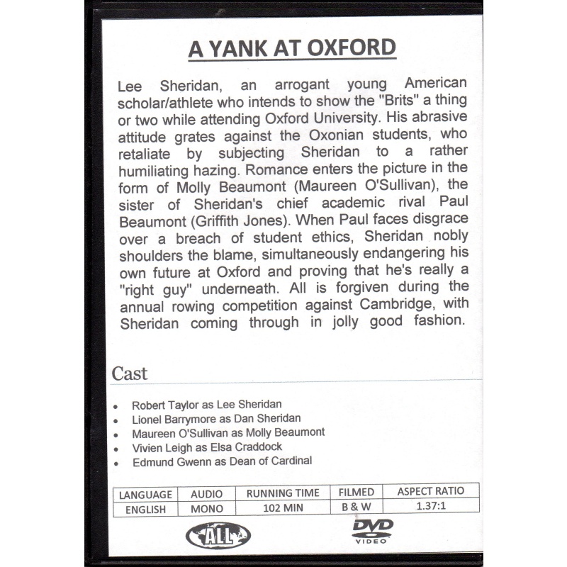 YANK AT OXFORD, A - STARRING ROBERT TAYLOR ALL REGION DVD