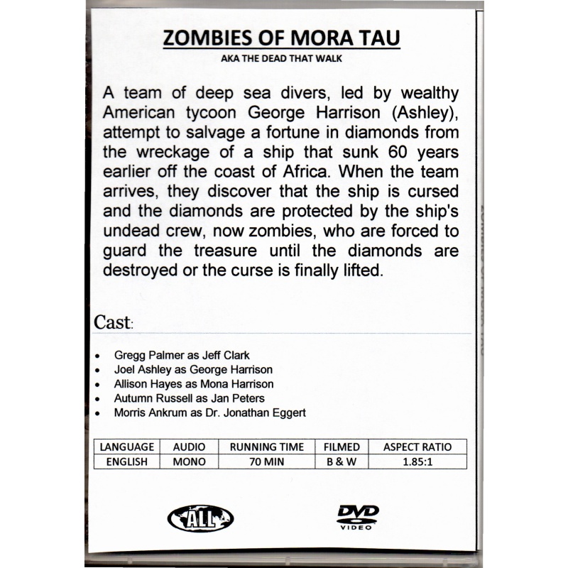 ZOMBIES OF MORA TAU - STARRING GREG PALMER & ALLISON HAYES ALL REGION DVD