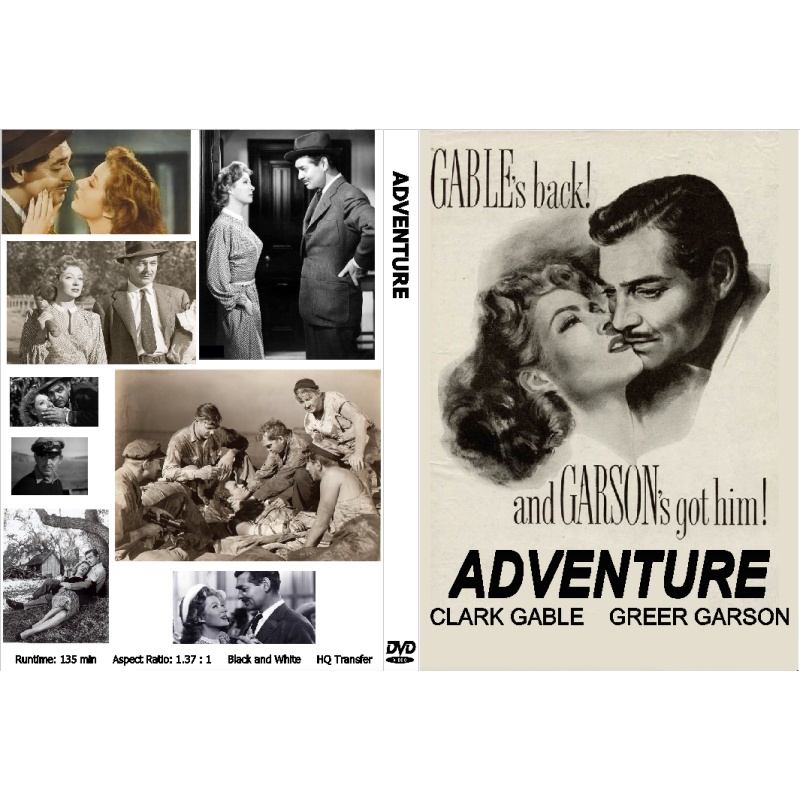 ADVENTURE (1945) Clark Gable Greer Garson