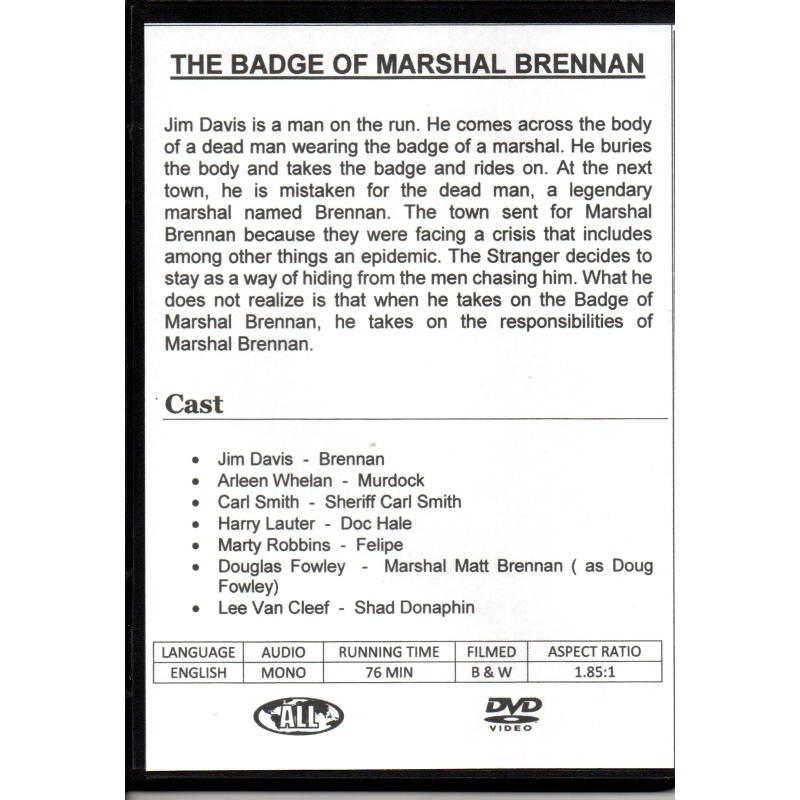 BADGE OF MARSHALL BRENNAN - JIM DAVIS & CARL SMITH ALL REGION DVD