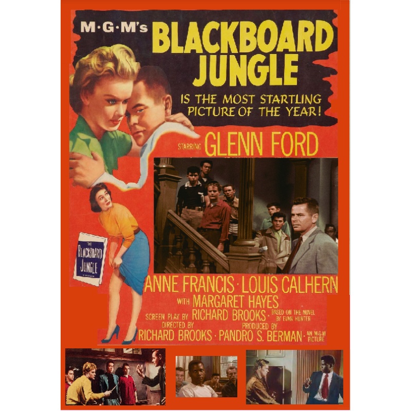 BLACKBOARD JUNGLE (1955) Glenn Ford Sidney Poitier Anne Francis Margaret Hayes