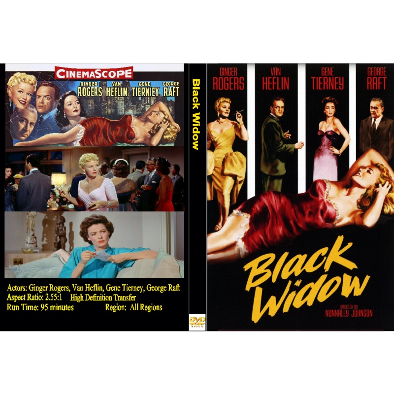 BLACK WIDOW (1954) Ginger Rogers George Raft Gene Tierney Van Heflin