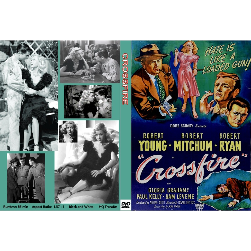 CROSSFIRE (1947) Robert Ryan Gloria Grahame Robert Mitchum