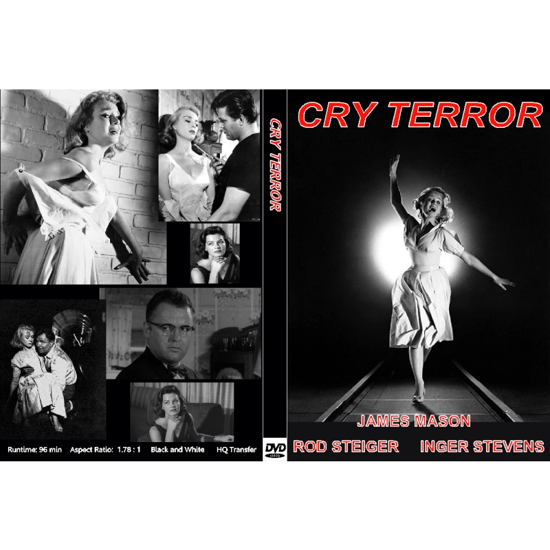 CRY TERROR (1958) James Mason Inger Stevens Rod Steiger Angie Dickinson