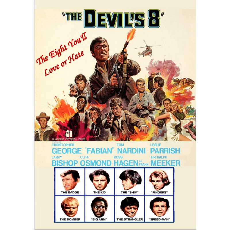 THE DEVIL'S 8 (1969) DVD Christopher George, Fabian, Tom Nardini
