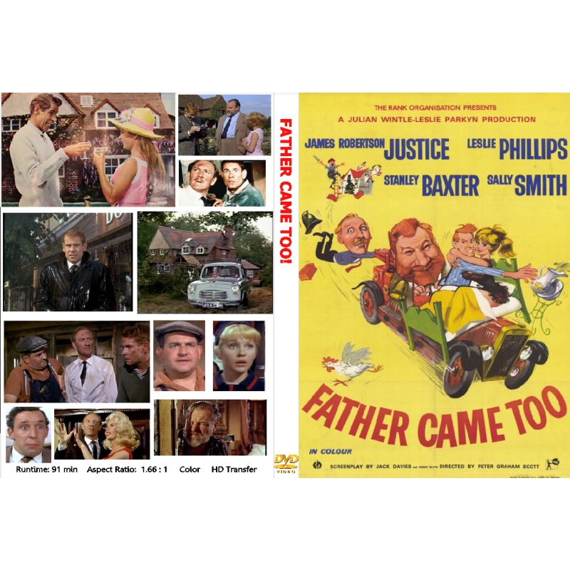 FATHER CAME TOO (1964) James Robertson Justice Stanley Baxter Leslie Phillips