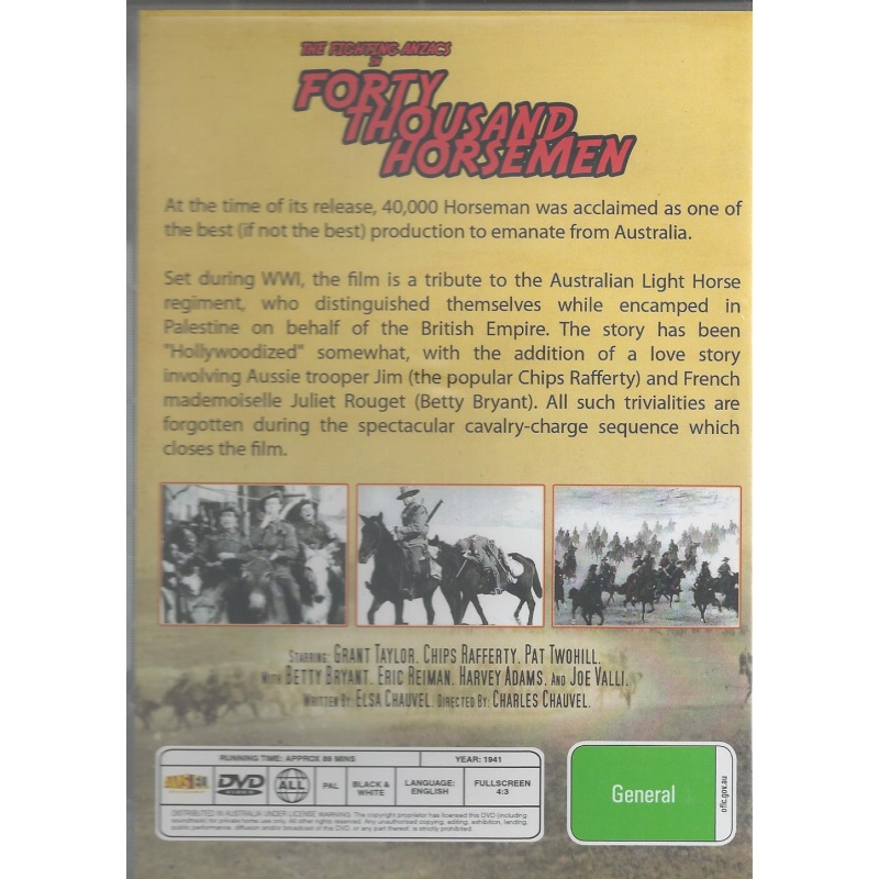 FORTY THOUSAND HORSEMEN - CHIPS RAFFERTY - ALL REGION DVD