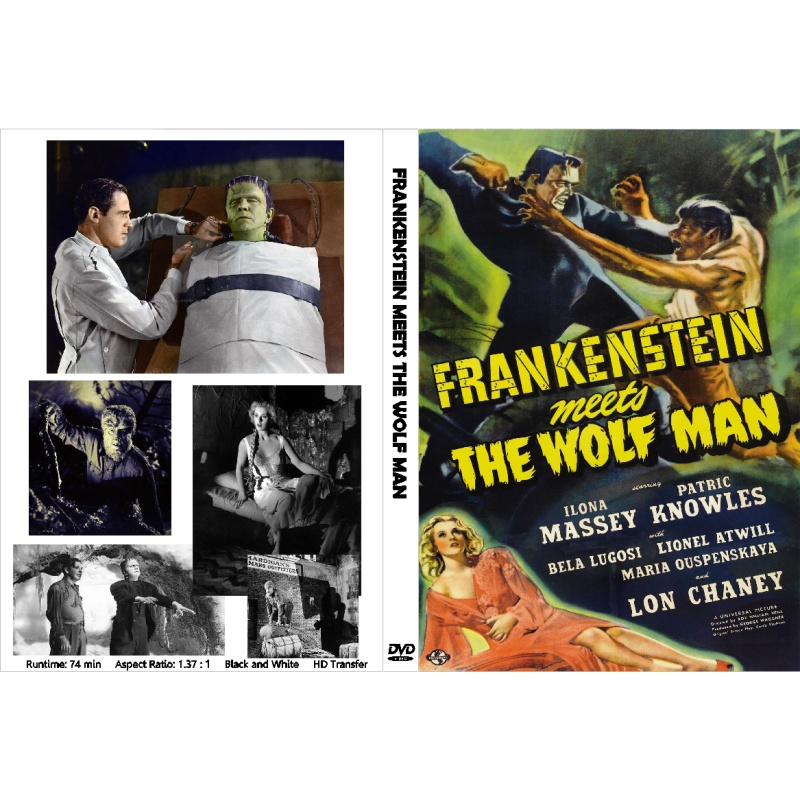 FRANKENSTEIN MEETS THE WOLFMAN (1943) Lon Chaney Jr. Bela Lugosi
