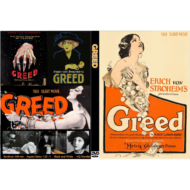 GREED (1924) plus EXTENDED VERSION with STILLS of LOST FOOTAGE Silent Movie by Erich von Stroheim