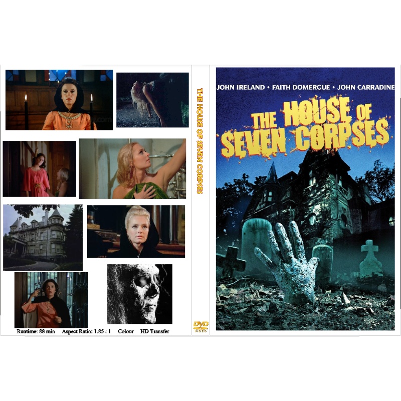 THE HOUSE OF SEVEN CORPSES (1974) John Carradine John Ireland