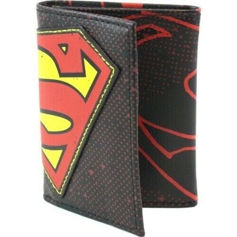 Brand New Superman Halftone Applique Tri-fold Wallet = Licensed