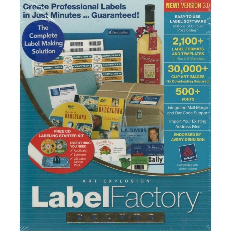 Label Factory Deluxe - Big Box Version 3.0 - PC DVD/CD Rom