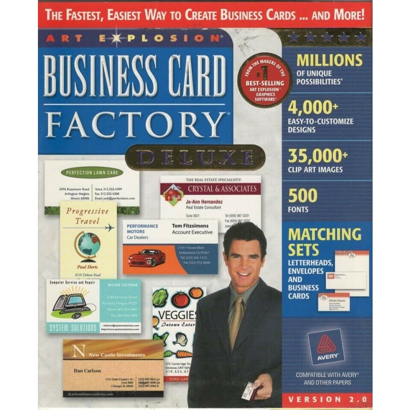 Business Card Factory Deluxe - Big Box Version 2.0 - PC DVD/CD Rom