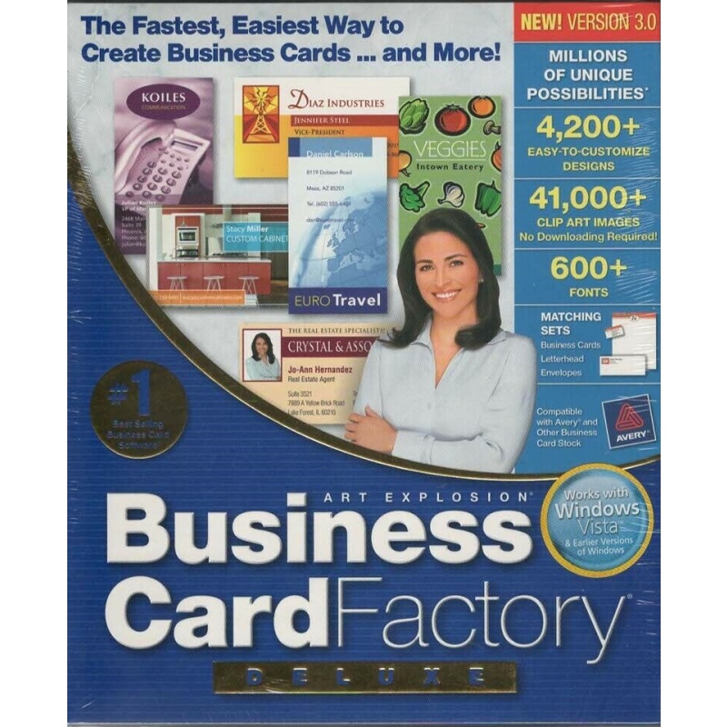 Business Card Factory Deluxe - Big Box Version 3.0 - PC DVD/CD Rom