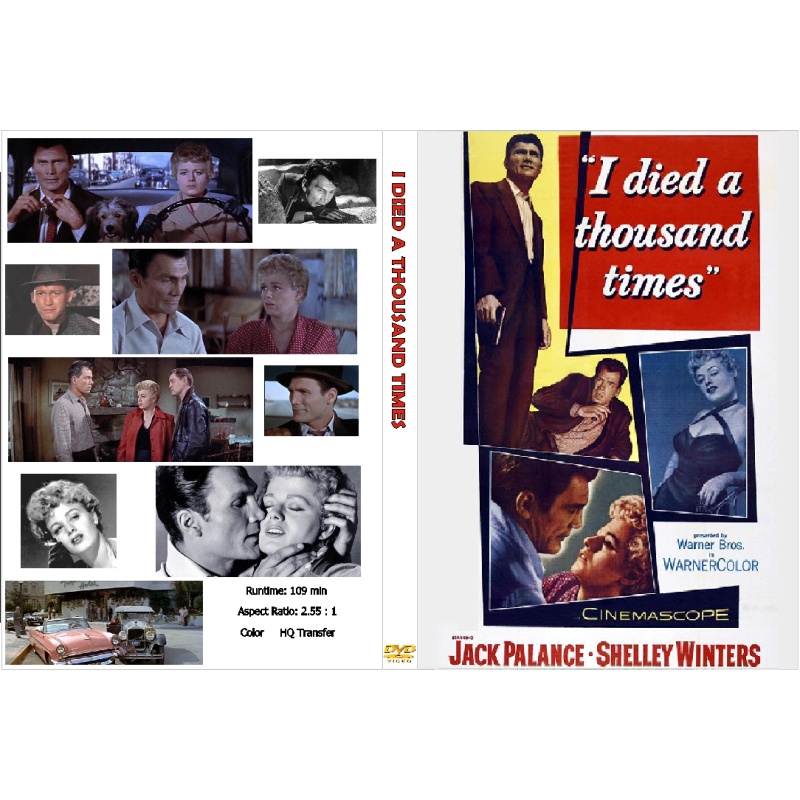 I DIED A THOUSAND TIMES (1955) Jack Palance Shelley Winters Lee Marvin