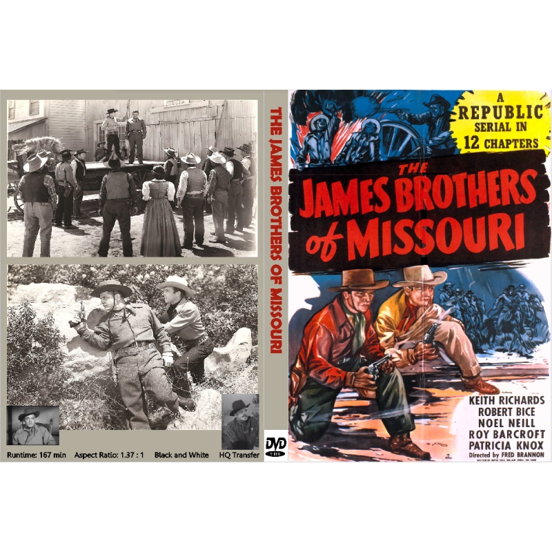 THE JAMES BROTHERS OF MISSOURI (1949) American Republic Western film serial.