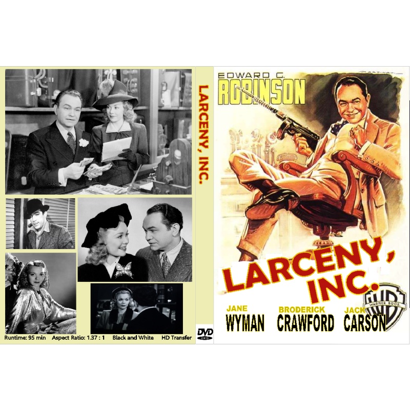 LARCENY INC (1942) Edward G. Robinson Broderick Crawford Anthony Quinn Jackie Gleason  Jack Carson Jane Wyman