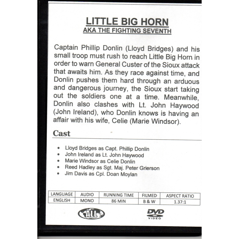 LITTLE BIG HORN - LLOYD BRIDGES  ALL REGION DVD