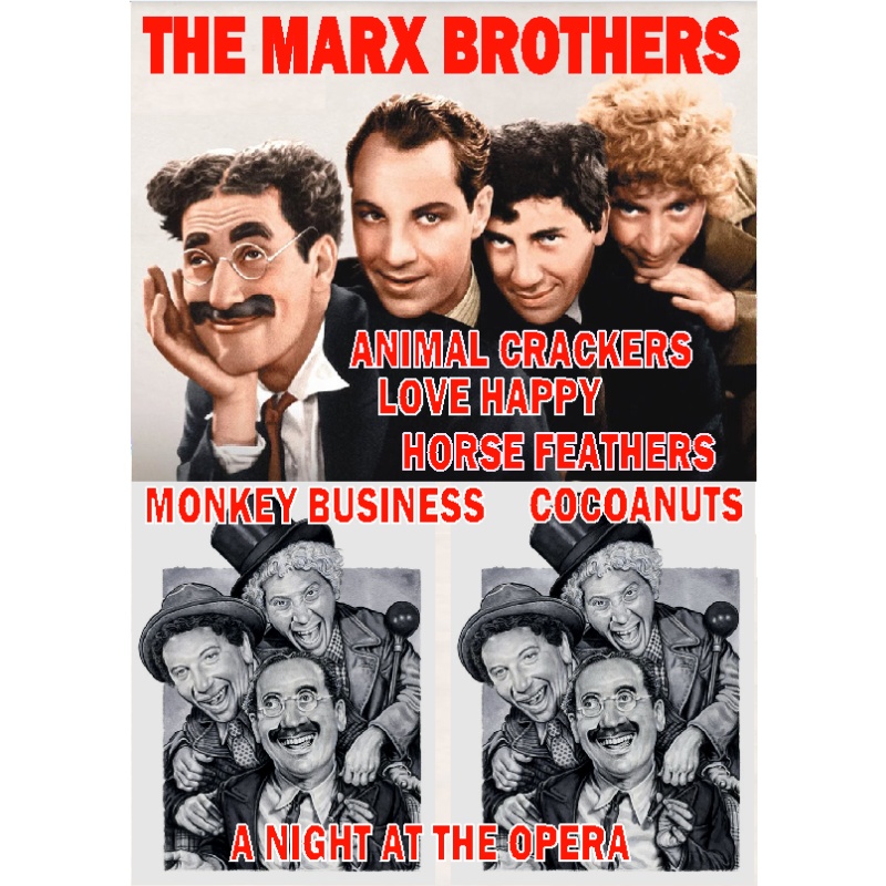 THE MARX BROTHERS COLLECTION : LOVE HAPPY, ANIMAL CRACKERS, HORSE FEATHERS, A NIGHT AT THE OPERA, MONKEY BUSINESS, COCOANUTS