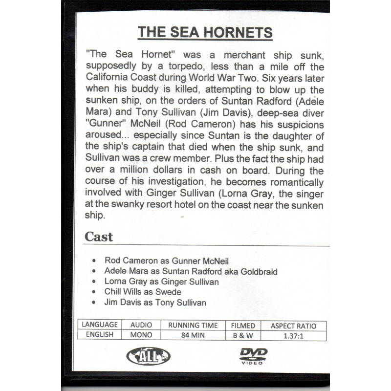 SEA HORNET, THE - ROD CAMERON  ALL REGION DVD