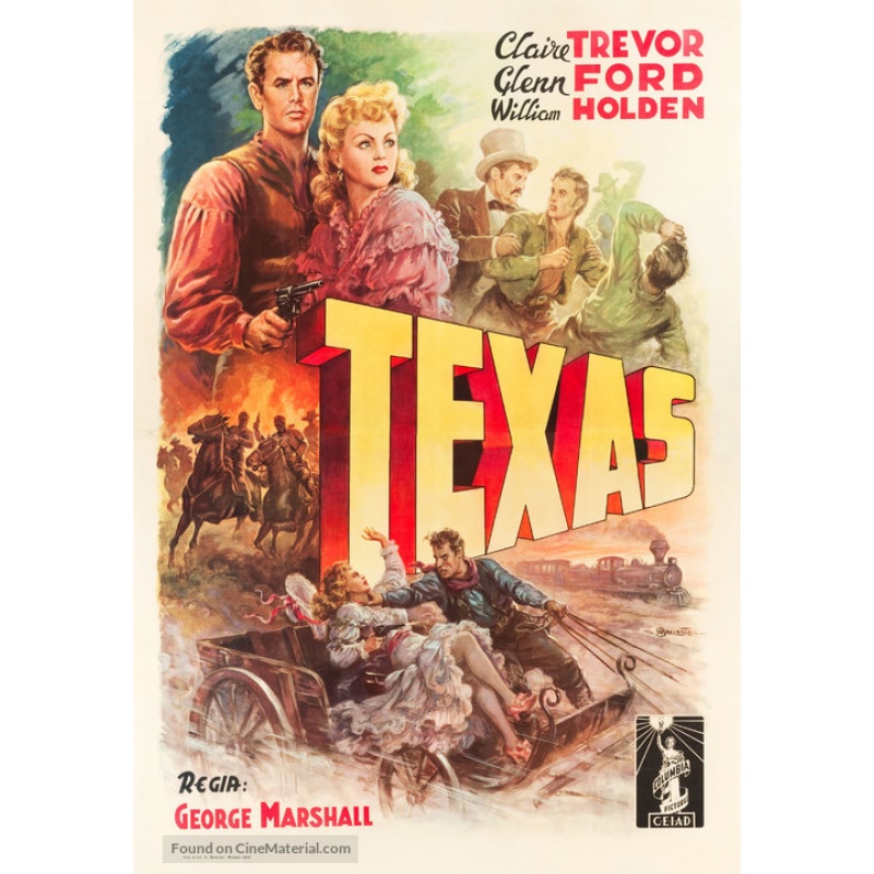TEXAS (1941) William Holden, Glenn Ford, Claire Trevor