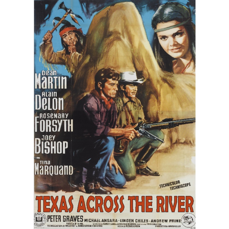 TEXAS ACROSS THE RIVER (1966) Dean Martin Alain Delon Joey Bishop