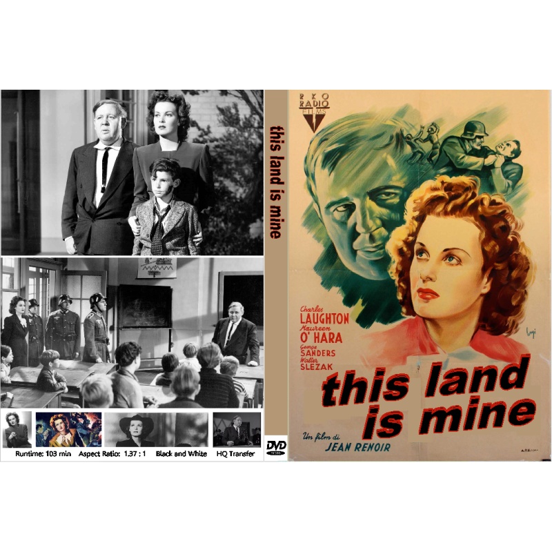 THIS LAND IS MINE (1943)  Charles Laughton Maureen O'Hara George Sanders